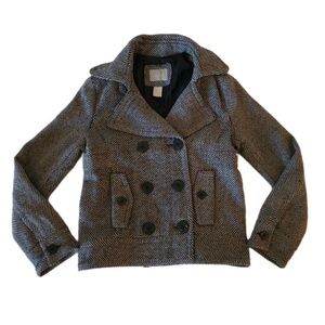 dELiA*s Women’s Size M Peacoat black and white with sailor nautical buttons